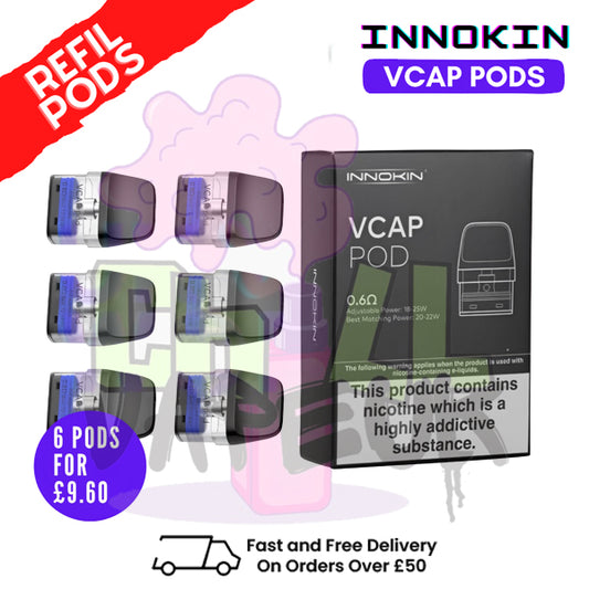Innokin VCAP (TRINE) Replacement Pods - Six Pack 6PK