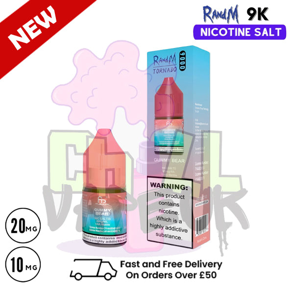 Gummy Bear RandM Tornado 9000 Nic Salt 10ml eLiquid - £1.99