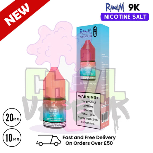 Gummy Bear RandM Tornado 9000 Nic Salt 10ml eLiquid - £1.99
