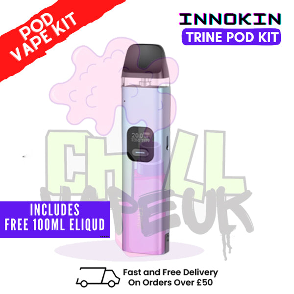 Purple Blue Innokin Trine Pod Vape Kit + FREE 100ML Eliquid