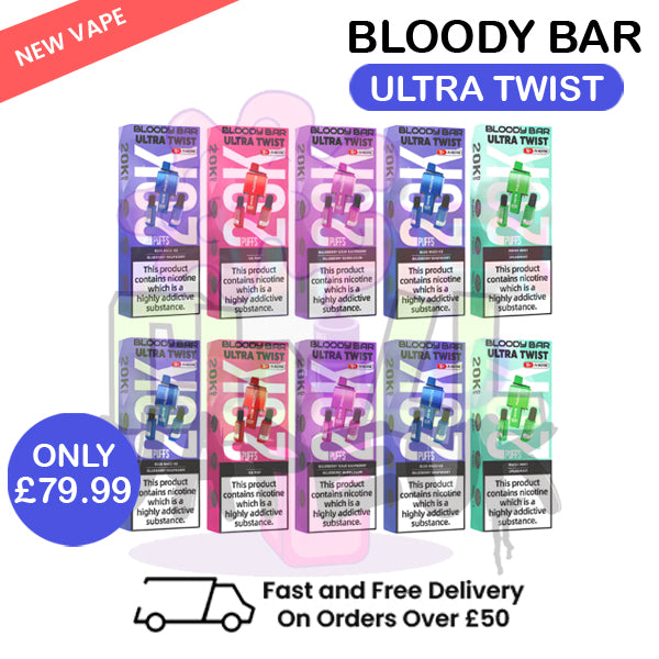 Bloody Bar Twist 20K Dual Flavour BOX OF 10 - ONLY £79.99