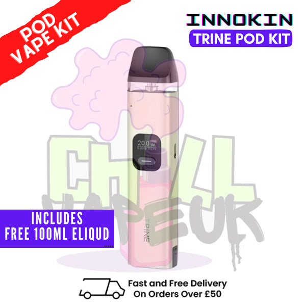 Ivory White Innokin Trine Pod Vape Kit + FREE 100ML Eliquid