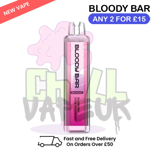 Blue Sour Raspberry Bloody Bar 5000 Puffs Disposable