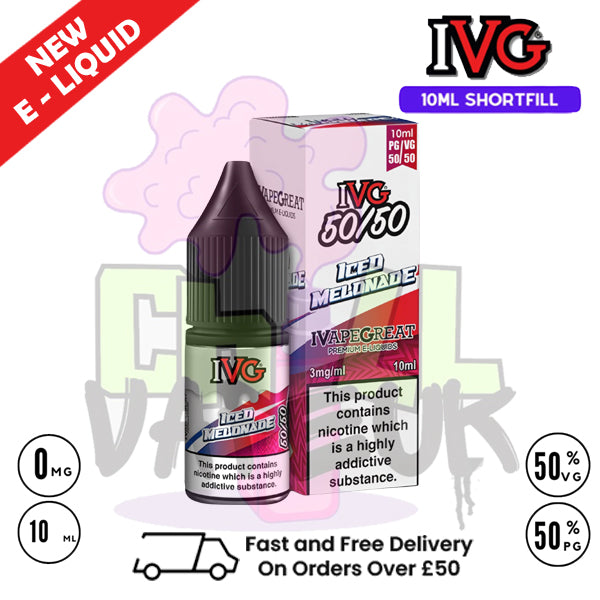 IVG 50/50 Iced Melonade 10ml E Liquid - ONLY £1.99