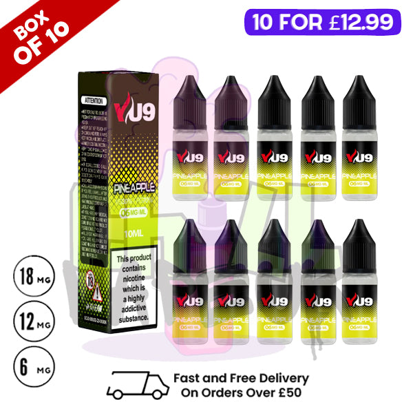 Pineapple VU9 E-Liquid Juice 10ml Nic Eliquid - 10 x 10ML
