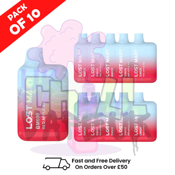 Red Apple ICE Lost Mary 600 Puff Bars Pack Of 10