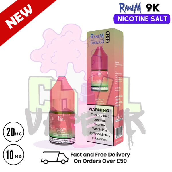 Rainbow RandM Tornado 9000 Nic Salt 10ml eLiquid - £1.99