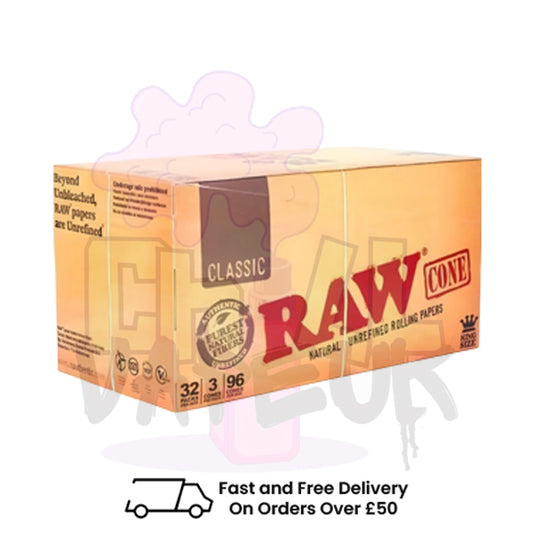 RAW Classic King Size Cone Mega Pack Cones - Pre Rolled Rolling Papers Full Box