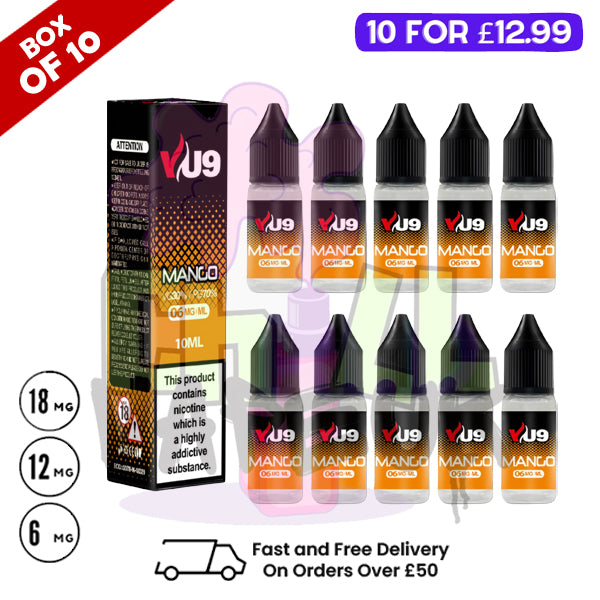 Mango VU9 E-Liquid Juice 10ml Nic Eliquid - 10 x 10ML