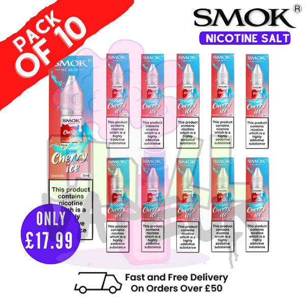 Cherry Ice Smok Nic Salt E Liquid BOX OF 10