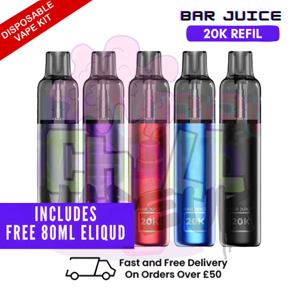Bar Juice 20,000 Puff 20K Refillable Disposable Kit | FREE 80ML Eliquid