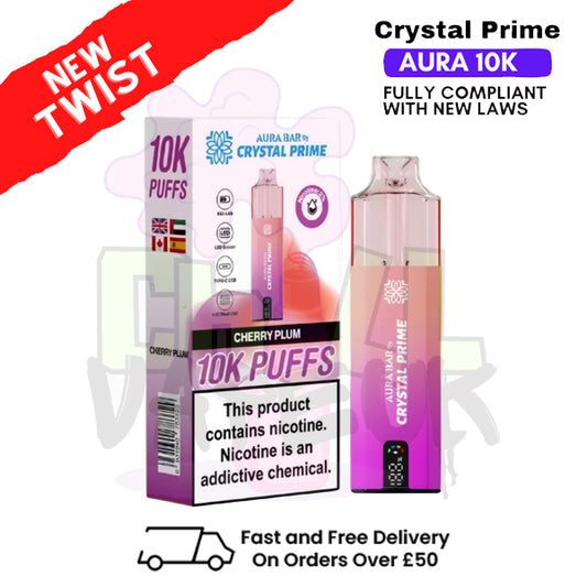 Plum Cherry Crystal Prime 10K Puff Pod Kit - Chill Vape UK