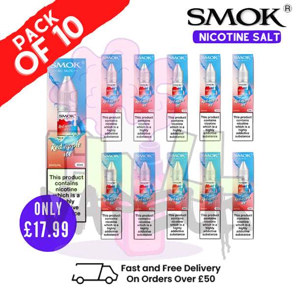 Red Apple Ice Smok Nic Salt E Liquid BOX OF 10