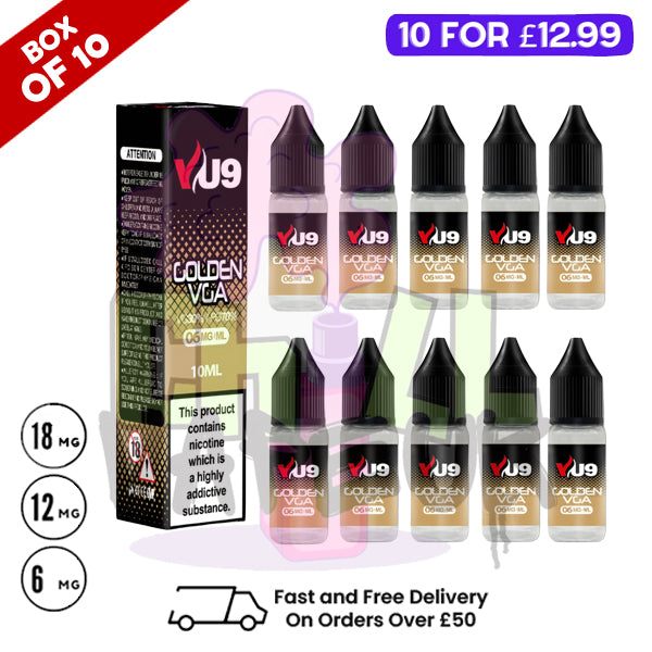 GVGA VU9 E-Liquid Juice 10ml Nic Eliquid - 10 x 10ML Bundle