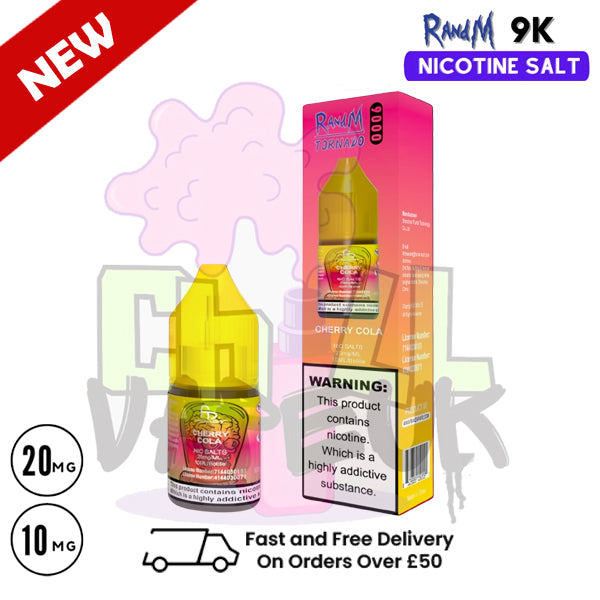 Cherry Cola RandM Tornado 9000 Nic Salt 10ml eLiquid - £1.99