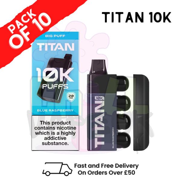 Blue Raspberry - Titan 10K Disposable Vape Kit Box Pack Of 10
