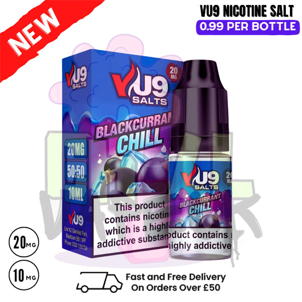 Blackcurrant Chill Pod Nic Salt 10ml Nicotine E Juice by VU9
