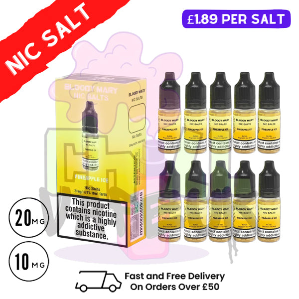 Pineapple ICE Bloody Mary Nic Salt Box of 10