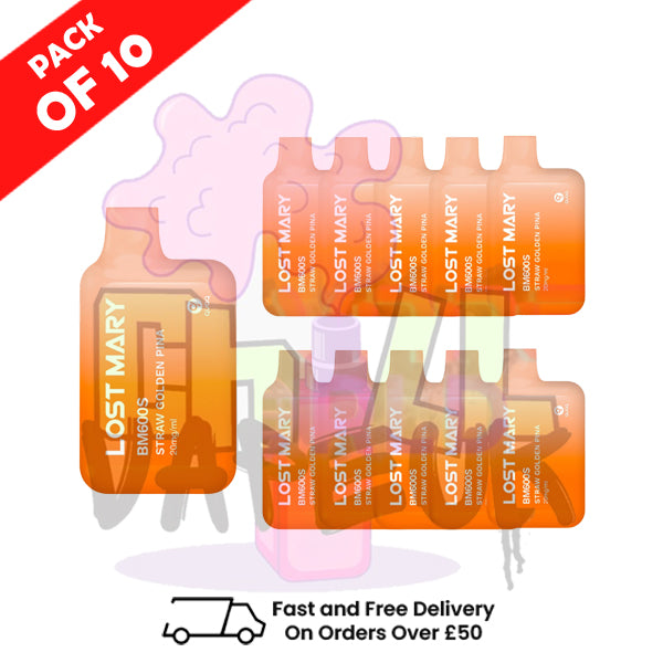 Straw Golden Pina Lost Mary Box Of 10