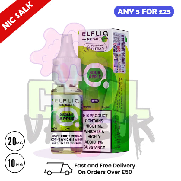 ElfLiq 'Sour Apple' Nic Salt 10ML eLiquid