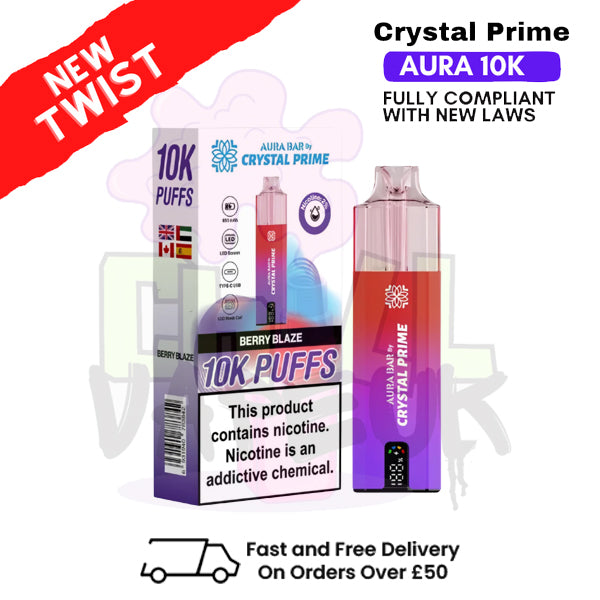 Berry Blaze Crystal Prime 10K Puff Pod Kit