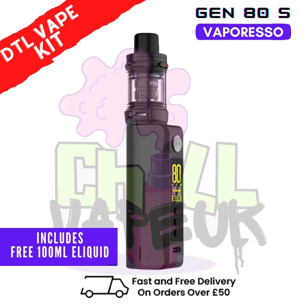 Silver Vaporesso GEN 80 S Vape Kit + Free 100ml - £27.99