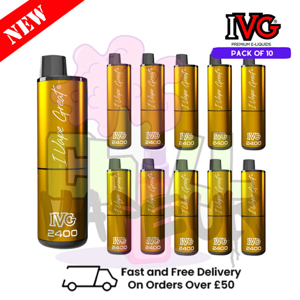 Box Of 10 - Cola Lime IVG 2400 Disposable Vape Pen Kit