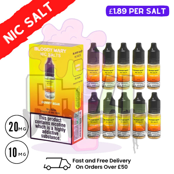 Gummy Bear Bloody Mary Nic Salt Box of 10