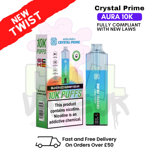 Blue Razz Gummy Bear Crystal Prime 10K Puff