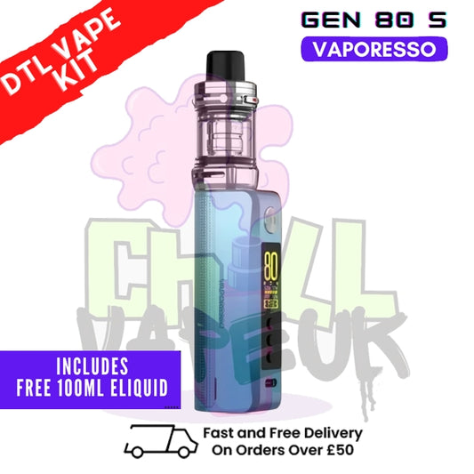 Sky Blue Vaporesso GEN 80 S Vape Kit + Free 100ml - £27.99