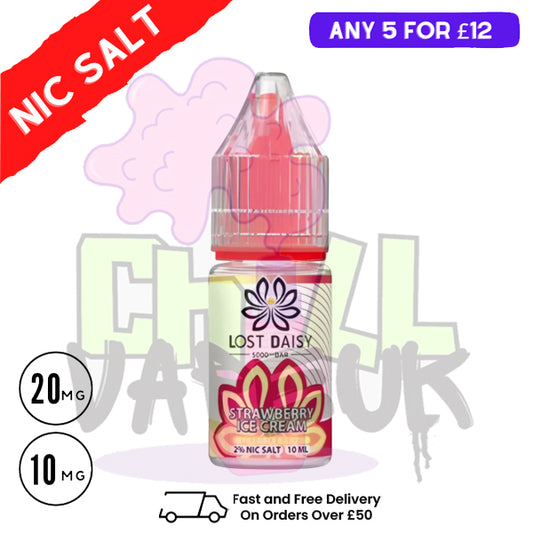 Strawberry ICE Cream LOST Daisy Nic Salt 10ML eLiquid