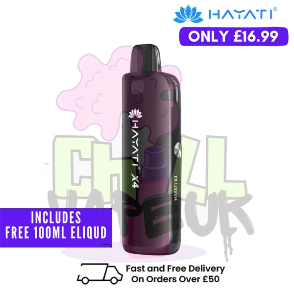 Hayati X4 Refillable Pod Vape Kit + Free 100ML Liquid