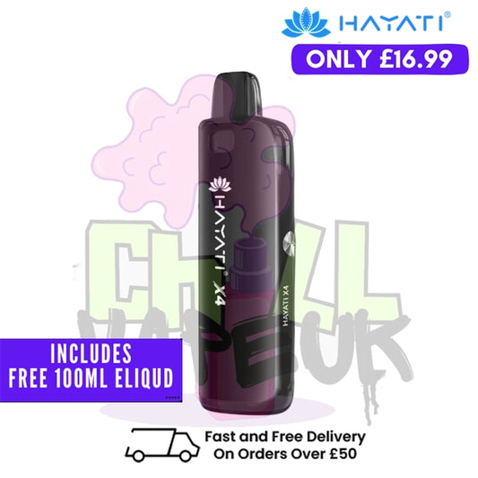 Hayati X4 Refillable Pod Vape Kit + Free 100ML Liquid