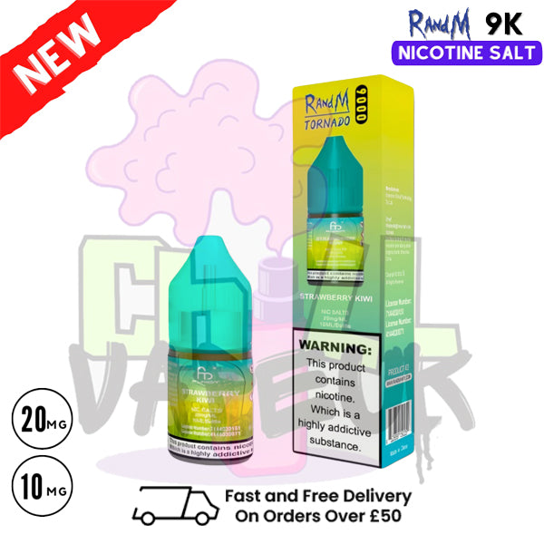 Strawberry Kiwi RandM Tornado 9000 Nic Salt 10ml eLiquid - £1.99