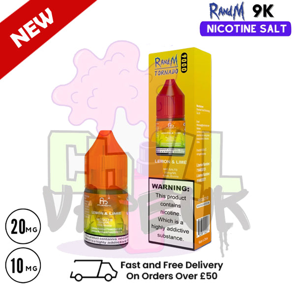 Lemon Lime RandM Tornado 9000 Nic Salt 10ml eLiquid - £1.99