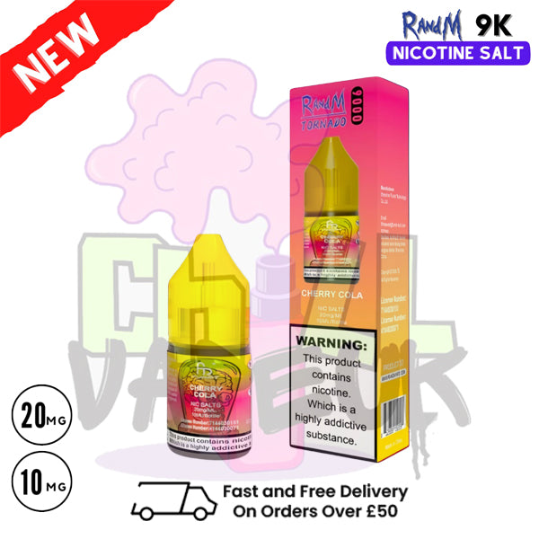 Cherry Cola RandM Tornado 9000 Nic Salt 10ml eLiquid - £1.99