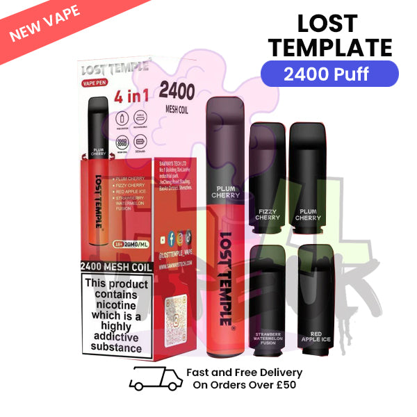 Lost Temple 2400 Puff Bar 4 IN 1 Disposable Vape Pen Kit