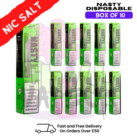 Apple Ice - Nasty Bar DX2 Disposable Box Of 10