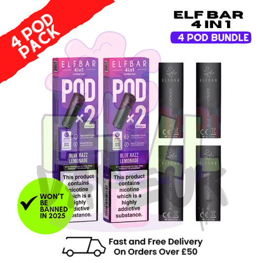Elf Bar 4 in 1 Replacement Pods Blue Razz Lemonade | 2%