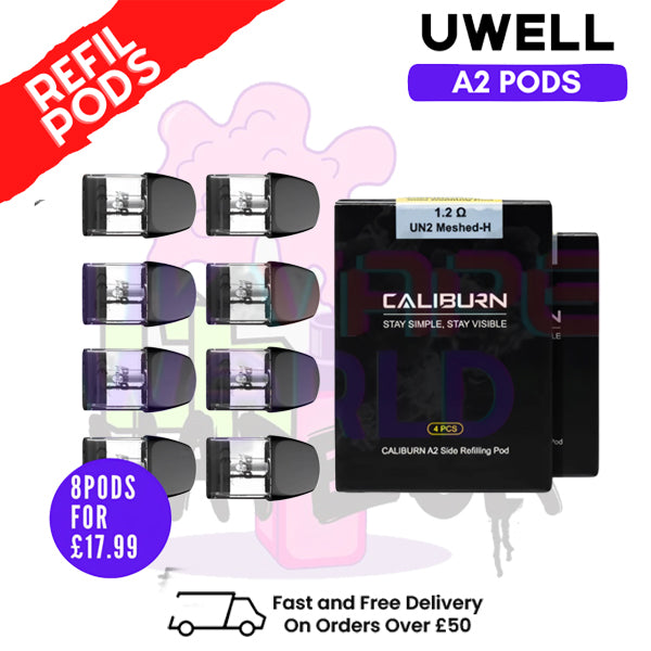 Uwell Caliburn A2 Replacement Pod (2 x Pack Of 4)