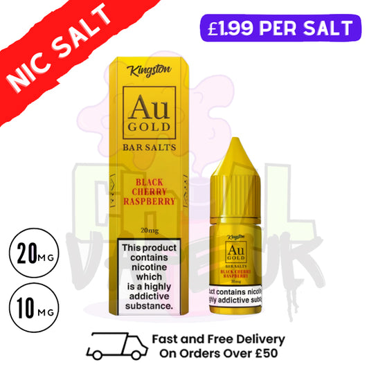 Black Cherry Raspberry Gold Bar Nic Salt
