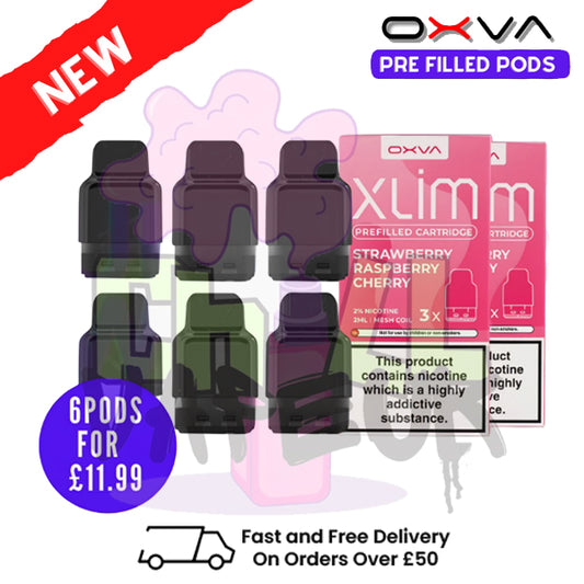 Strawberry Raspberry Cherry Oxva Xlim Flavoured Pre-filled Pod Cartridges - £1.69