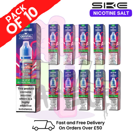 Blueberry Sour Raspberry Crystal SKE Nic Salt Box / Pack Of 10