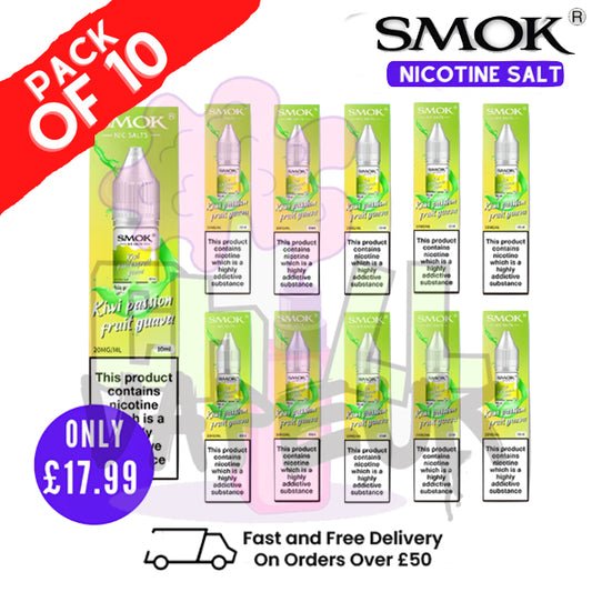 Kiwi Passionfruit Guava Smok Nic Salt E Liquid BOX OF 10