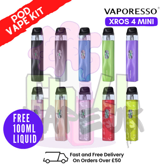 Vaporesso Xros Mini 4 Kit + Free 100ML Eliquid