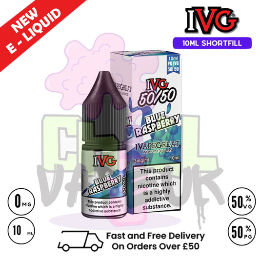 IVG 50/50 Blue Raspberry 10ml E Liquid - ONLY £1.99