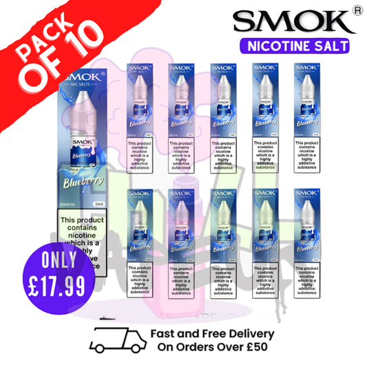 Blueberry Smok Nic Salt E Liquid BOX OF 10