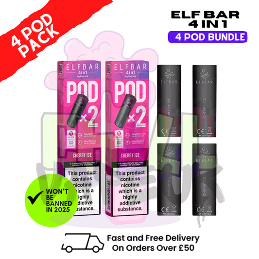 Elf Bar 4 in 1 Replacement Pods Cherry ICE | 2%