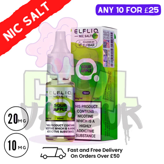 ElfLiq 'Sour Apple' Nic Salt 10ML eLiquid