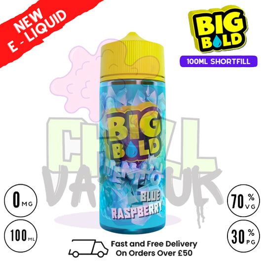 Blue Raspberry Big Bold Menthol Vape Juice 100ml
